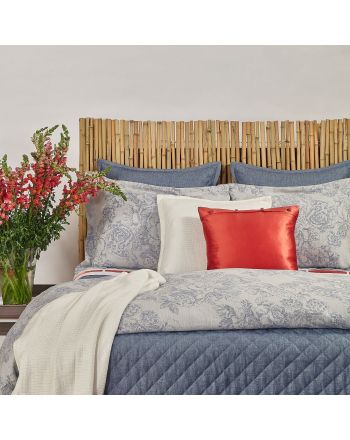 Faux Linen Coverlet Set - Stonewash Blue